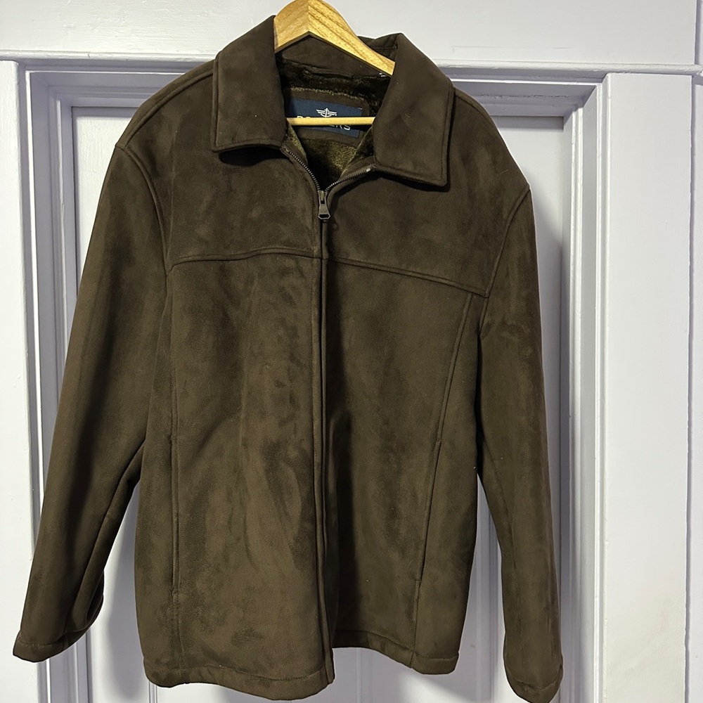 Dockers Men's Dark Brown Faux Suede XL Jacket